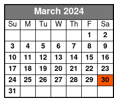 4 Hr Paddle Board Rental March Schedule