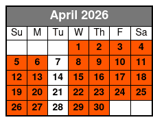 Central Florida 4 Hr Paddle Board Rental April Schedule
