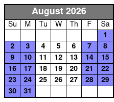 Central Florida 4 Hr Paddle Board Rental August Schedule