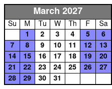 Central Florida 4 Hr Paddle Board Rental March Schedule