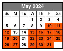 4 Hr Tandem Kayak Rental May Schedule