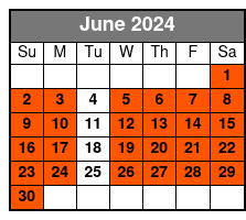 4 Hr Tandem Kayak Rental June Schedule