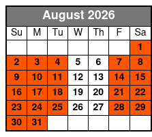 Tandem Kayak (2 Guests) - 4 Hr August Schedule