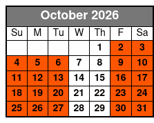 Tandem Kayak (2 Guests) - 4 Hr October Schedule