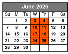 Chef's Table and Wine Tasting Tour June Schedule