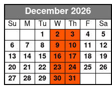 Chef's Table and Wine Tasting Tour December Schedule