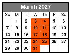 Chef's Table and Wine Tasting Tour March Schedule
