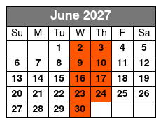 Chef's Table and Wine Tasting Tour June Schedule