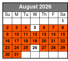 Two Person Tandem August Schedule