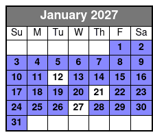 Two Person Tandem January Schedule