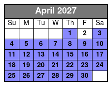 Two Person Tandem April Schedule