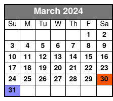 Paddleboard (1 Person) March Schedule