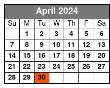 Paddleboard (1 Person) April Schedule