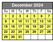 Paddleboard (1 Person) December Schedule