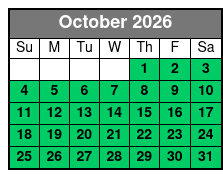 Paddleboard (1 Person) October Schedule