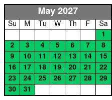 Paddleboard (1 Person) May Schedule