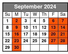 Afternoon Day Cruise September Schedule