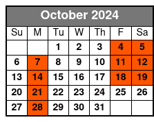 Afternoon Day Cruise October Schedule