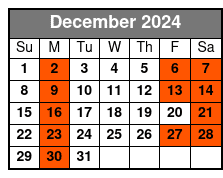 Afternoon Day Cruise December Schedule