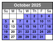 Tandem Glass Bottom Kayak October Schedule
