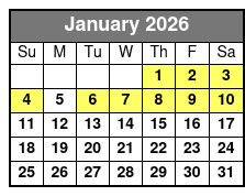 Tandem Glass Bottom Kayak January Schedule