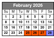 Tandem Glass Bottom Kayak February Schedule