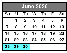 Tandem Glass Bottom Kayak June Schedule