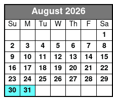 Tandem Glass Bottom Kayak August Schedule