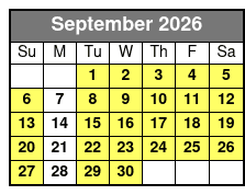 Tandem Glass Bottom Kayak September Schedule