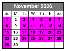 Tandem Glass Bottom Kayak November Schedule