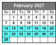 Tandem Glass Bottom Kayak February Schedule