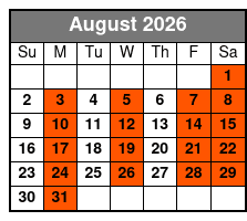 Gypsy Gold Horse Farm Walking Tour August Schedule