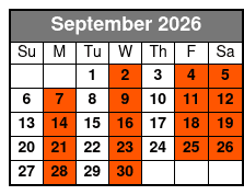 Gypsy Gold Horse Farm Walking Tour September Schedule