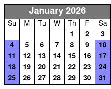 Emerald Cut Eco Excursion January Schedule