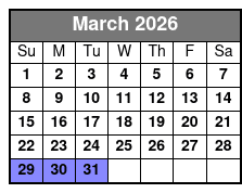 Emerald Cut Eco Excursion March Schedule