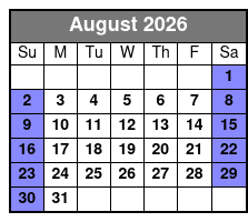 Emerald Cut Eco Excursion August Schedule