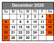 Emerald Cut Eco Excursion December Schedule