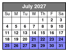 Emerald Cut Eco Excursion July Schedule