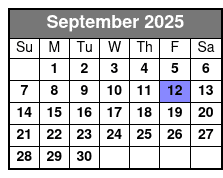 Clear Kayak Sunset & Glow Tour September Schedule