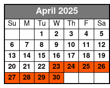 2 Attractions + Food Voucher April Schedule