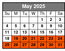 Bioluminescence Kayak Adventur May Schedule