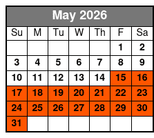 Bioluminescence Kayak Adventur May Schedule