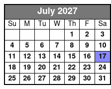 Bioluminescence Kayak Adventur July Schedule