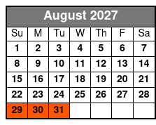 Bioluminescence Kayak Adventur August Schedule