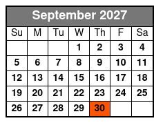 Bioluminescence Kayak Adventur September Schedule