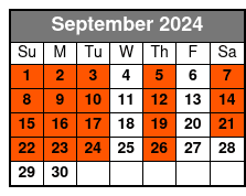 Kennedy Space Center Direct Express September Schedule