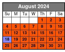 25-30 Minute Day Flight August Schedule