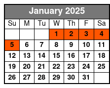 25-30 Minute Day Flight January Schedule