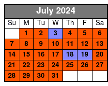 18-20 Minute Day Flight July Schedule