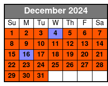 Space Coast 1 Hour December Schedule